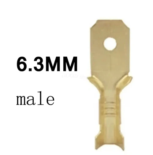 Terminal de Cobre tipo riel 6.3mm(1/4 de pulgada) MACHO