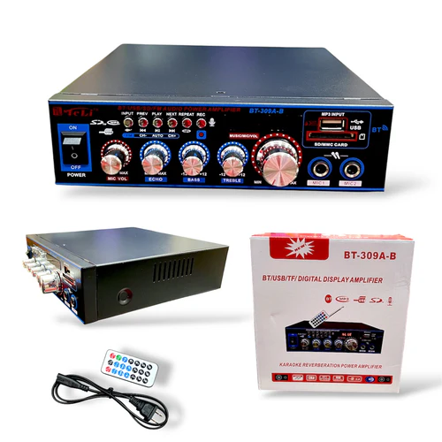 [1085] Amplificador con bluetooth doble uso 110v y 12v BT-309A-B