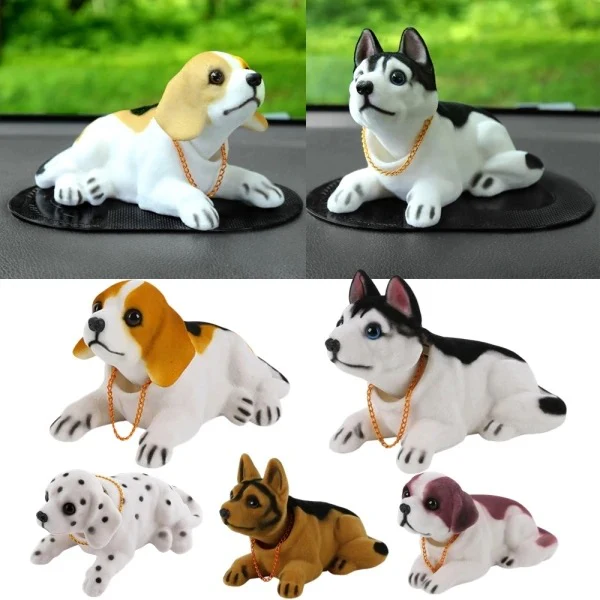 Adorno perro cabeza temblosa 15cm para tablero CY-4584