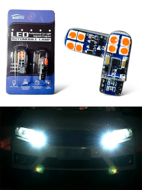 Foco T10 uña 8 led luz fija T10-8SMD AZUL HIELO