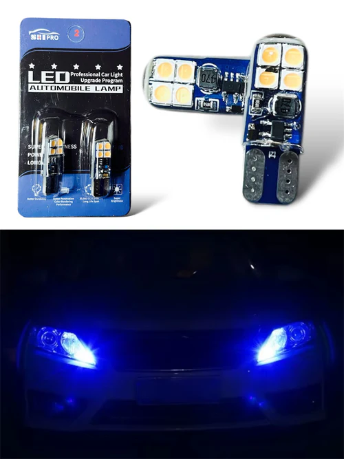 Foco uña t10 12v 8 led con goma T10-8SMD FLASH AZUL HIELO