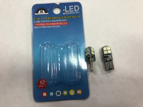 Foco uña t10 12v 8 led con goma T10-8SMD FLASH BLANCO